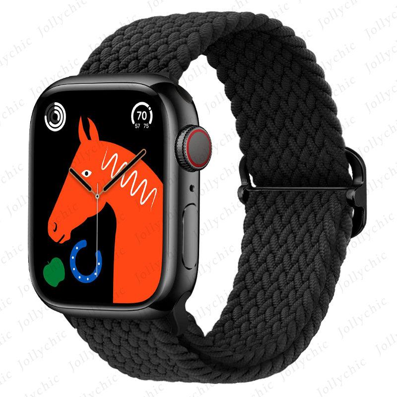 Плетеный ремешок-петля для Apple watch Ultra Band 49 мм 44 мм 40 мм 45 мм 41 мм 42 мм 38 мм Эластичный браслет Solo для iWatch серии 8 7 6 se 3