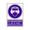 SIGN 624 PLAST.345x245''OB.GAFA/P.ACUST'' IT IS MANDATORY TO USE GLASSES AND ACOUSTIC PROTECTION