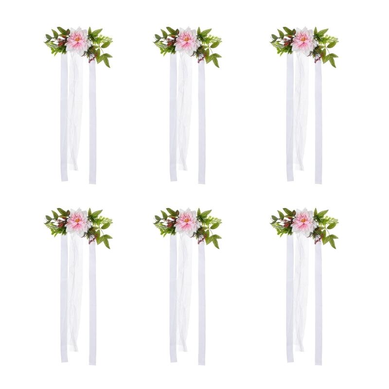 Wedding Ceremony Chair Back Flowers Elegant Wedding Chair Back Flower Embellishment Decorative Flowers for Aisle
