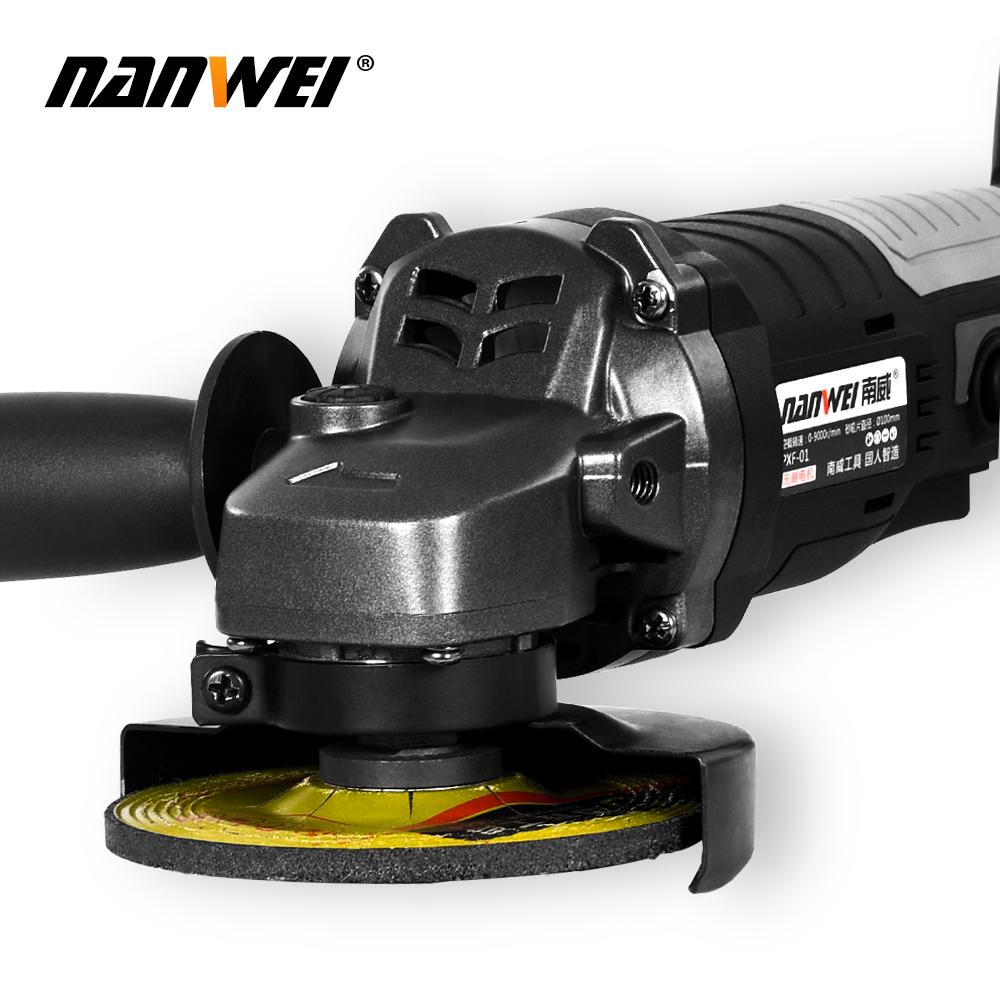 NANWEI 20V 125mm Angle Grinder Brushless Cordless DIY Power Tools Electric Polishing Grinding Machine