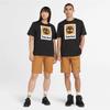 Timberland Черная футболка унисекс с коротким рукавом, круглым вырезом, принтом с геометрическим узором и логотипом в виде буквы A5QS2-001