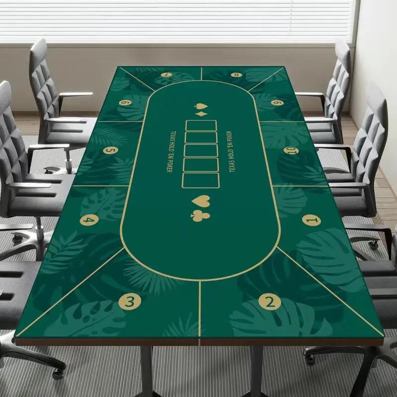 Игровой коврик для стола Texas Hold'em Poker XXL из ПУ-кожи | Водонепроницаемый нескользящий коврик для мыши с карточным артом для офисного компьютерного стола