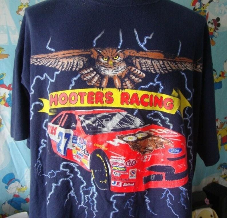 Hooters Racing Loy Allen Nascar Racing T-shirt classic black tee shirt QT2558