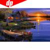 5D Круглый ромбовидный узор Закат Деревня Морская Алмазная вышивка DIY Рукоделие Алмазная картина