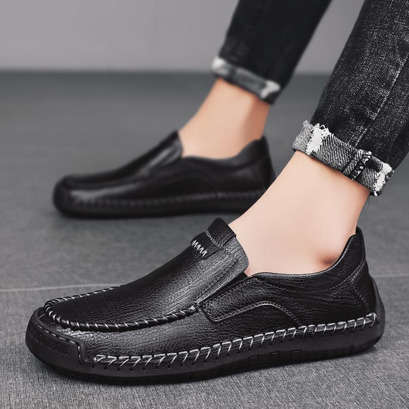 Мужские туфли из натуральной кожи в стиле ретро большого размера сверхлегкие ручной работы повседневные мужские ботильоны