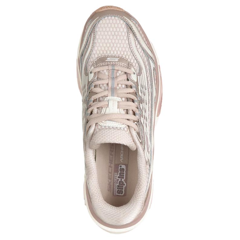 Skechers Arch Fit DLites Удобная посадка Прочные Дышащие Папины кроссовки Женская кроссовка Розовое золото 150743-RSGD