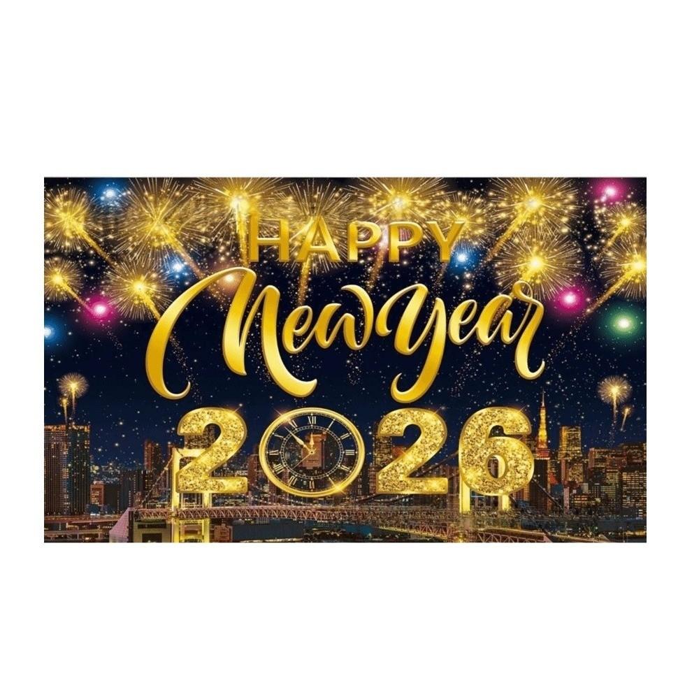 150x100CM 2026 Background Cloth Banner New Year Wall Decor Cloth New Year Backdrop Shopping Mall
