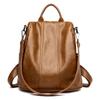 Zippered Anti-theft Hidden Bag On The Back Korean Version of Women's New Simple and Versatile Soft Leather Backpack