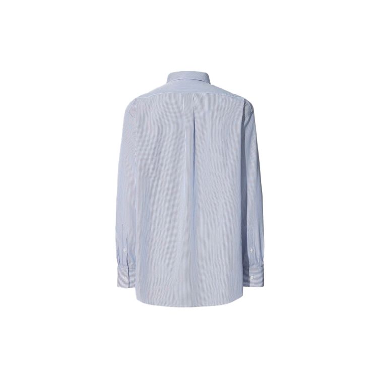 Uniqlo X Jil Sander Рубашка с полосатым воротником с длинным рукавом Мужские рубашки Светло-голубой 440460-64