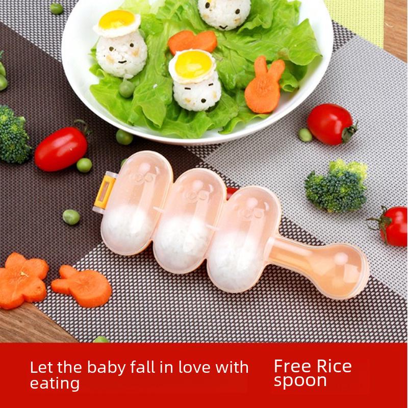 Форма для приготовления рисовых шариков в стиле Douyin: 3-х предметный инструмент для приготовления детского питания TIY