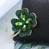 Модные циркониевые броши в виде клевера для женщин, брошь зеленого цвета, булавка, женский ювелирный подарок