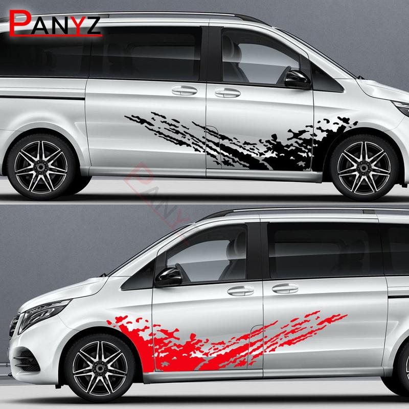 2 шт./лот Наклейки на автомобиль Фургон Для Mercedes Benz Vito Viano V-Class W447 W639 Аксессуары Спортивные Графика на двери Виниловые Наклейки