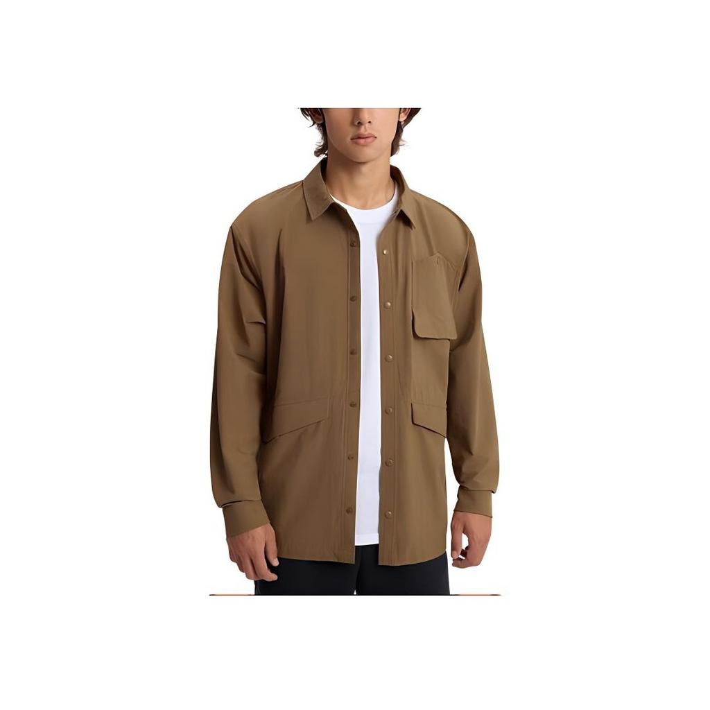 Under Armour Рубашка Urban Wilderness Series однотонная повседневная с несколькими карманами и длинным рукавом, мужские рубашки коричневого цвета 1389295-498