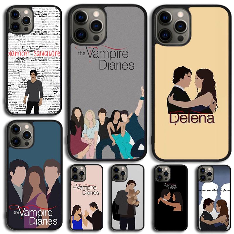 Чехол для телефона Damon Elena The Vampire Diaries Для iPhone 17 Air 15 16e 14 13 Pro Max Coque 12 11 Pro Max PLUS