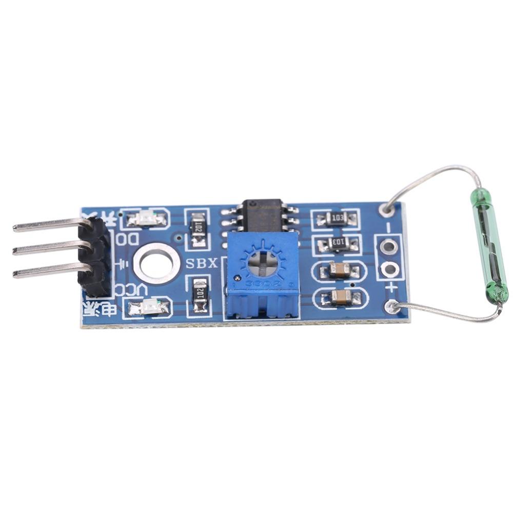 4Pcs 3.3V-5V Reed Module LM393 Comparator Reed Sensor Module Magnetic Reed Module  Security Systems