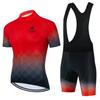 Mens Breathable Cycling Jersey Bib Shorts Set Mountain Bike Riding