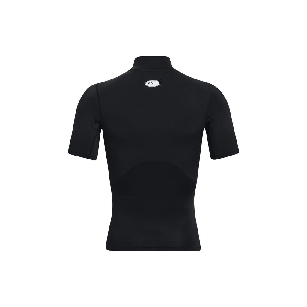 Under Armour Однотонная компрессионная футболка с высоким воротником и коротким рукавом для мужчин, черная 1372586-001