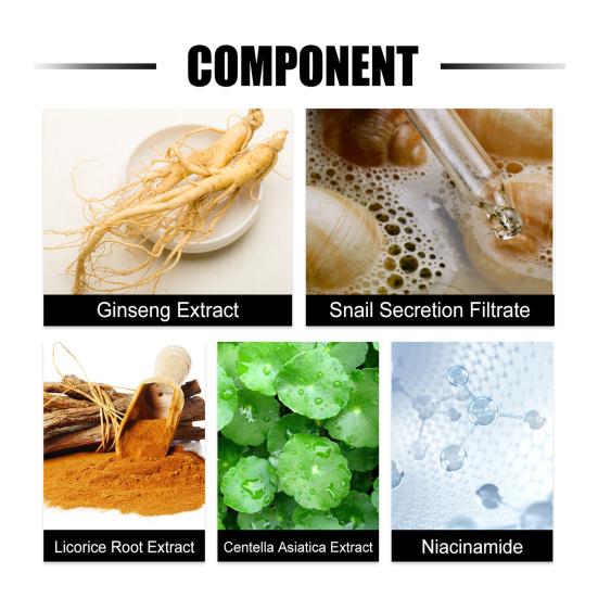 Ginseng Snail Anti-Aging Essence Осветляет тон кожи Осветляет мелкие морщинки Восстанавливающая сыворотка для веснушек Сужает поры Подтягивающая укрепляющая эссенция Средство по уходу за кожей