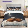 Squirrel Pattern Bedding Quilt Set Quilt Cover Pillowcase Home Decoration Birthday Gift (1 * duvet cover + 2 * pillowcase, without core)