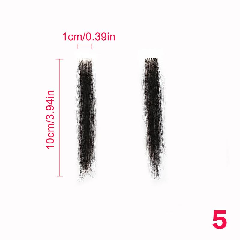 100% Борода из натуральных волос, кружевная сетка, борода, короткая, реалистичные накладные усы для мужчин, макияж, волосы на лице, ручная работа, незаметная