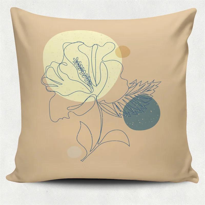 Скандинавский Моранди Красочный Геометрический Принт Квадратная Наволочка Домашняя Гостиная Диван Декорация Полиэстер Подушка