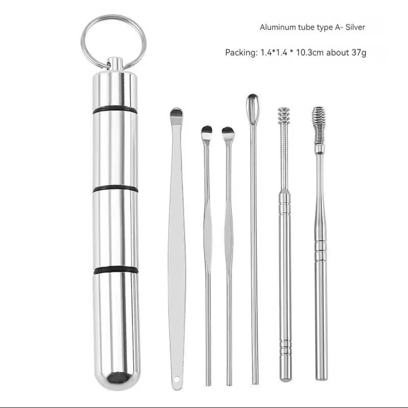 Xiaomi Stainless Steel Sanding Ear Digging Double Head Spiral Safety Spring Ear Digging Spoon Massage Ear Digging Spoon Cleaning Tool
