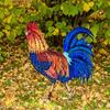Металлический колышек для сада в виде петуха, устойчивый к погодным условиям, прочный, для наружного использования, патио, двора, газона, реалистичный, железный колышек для петуха, украшение