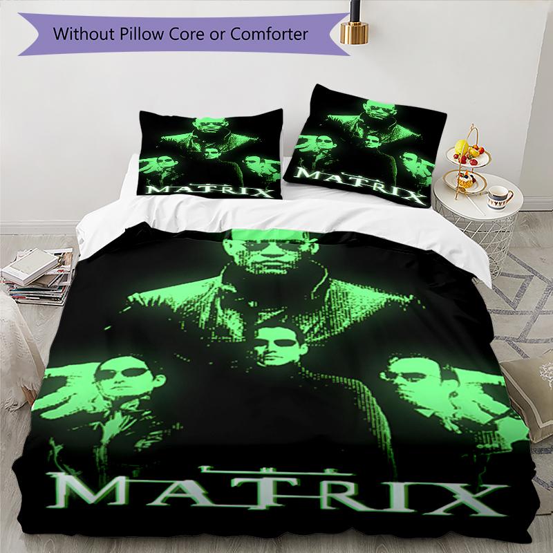 3pcs Matrix Bedding Set Duvet Cover Closure Includes 1 Duvet Cover & 2 Pillowcases, Soft and Comfortable for All Seasons.