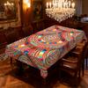 1pc Multi-Color Geometric Tablecloth, Geometric Aesthetic Design, Durable Polyester Tablecloth, Vibrant Colors, Rectangular Tablecloth, Ethnic Style, 