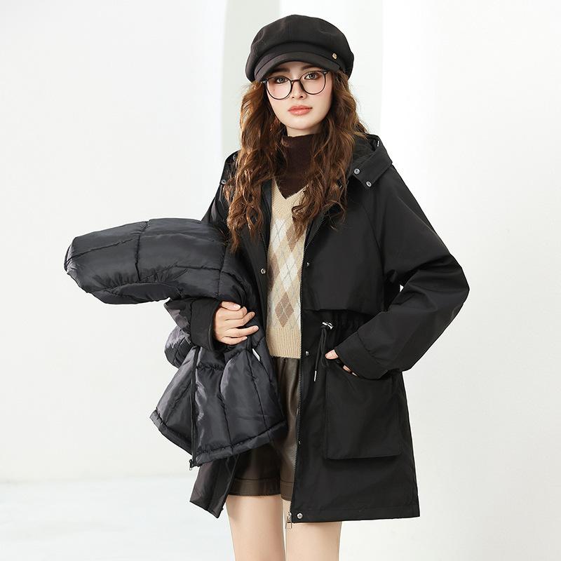 Одно платье три варианта носки живой съемный пирог преодолеть женскую новую термохлопковую одежду хлопковое пальто новый пирог преодолеть