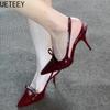 2025 Summer High Heel Women Sandals Fashion Butterfly-knot Dress Singbacks Pumps Elegant Party Wedding Female Shoes