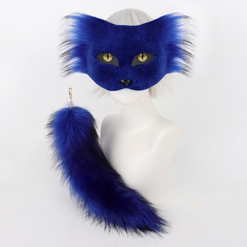 Flexible Mask With Plush Tail DIY Crafting Supply Costume Accessory For Costume And Creative Dressing Up Event