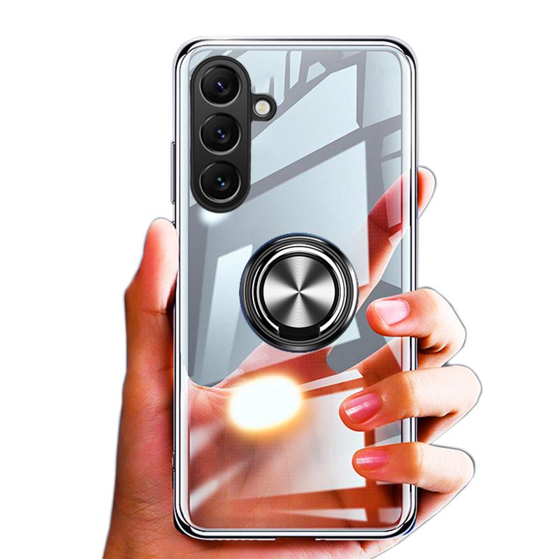 For Samsung Galaxy S25 FE / S26 FE case Ring Holder Phone Case Ultra Thin Transparent Car Navigation Silicone Clear Cases