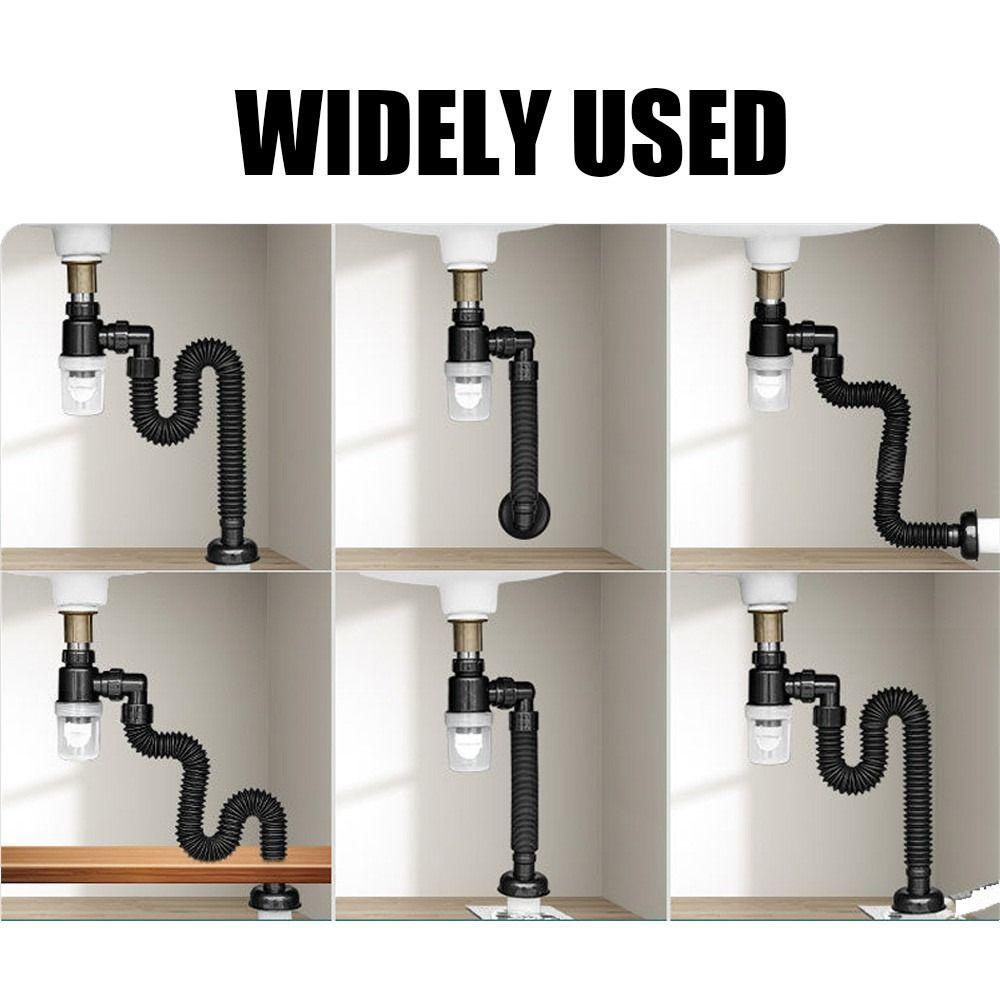 Аксессуары для домашней кухни Сливная труба для умывальника Канализационная труба Сифон Дезодорирующий сетчатый фильтр Шланг для раковины