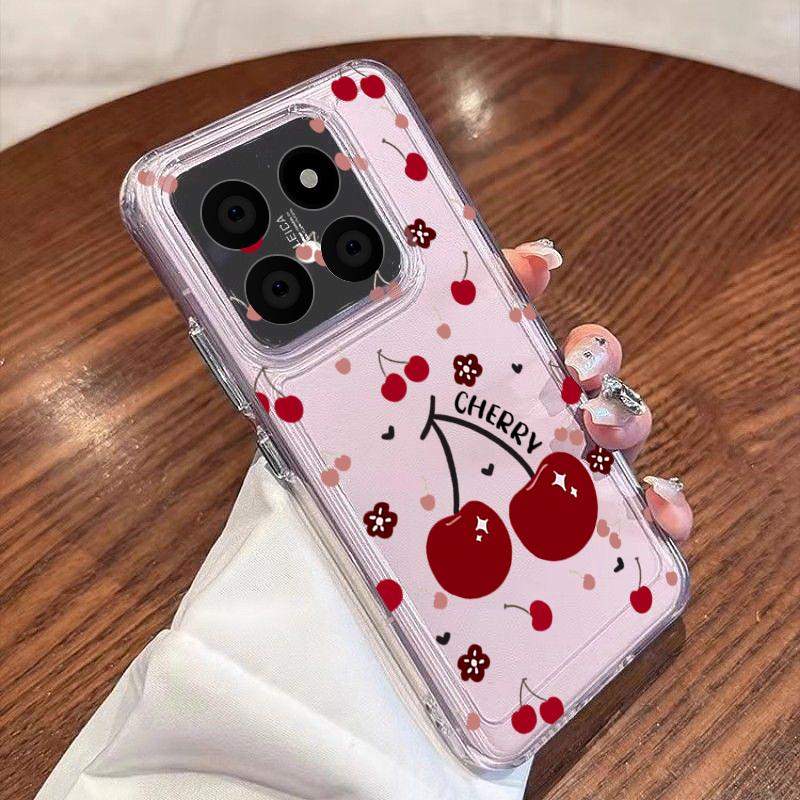 Чехол с рисунком красной вишни для Xiaomi Redmi Note 15 Pro 4G Funda Redmi Note 14 13 Pro 5G Прозрачный силиконовый мягкий чехол