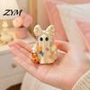 Autumn Seasonal Home Accents Halloween Bow Ghost Figurine Tabletop Ornament, Cute Resin Statue with Retro Style Fall Decor Pumpkin Basket, Patchwork