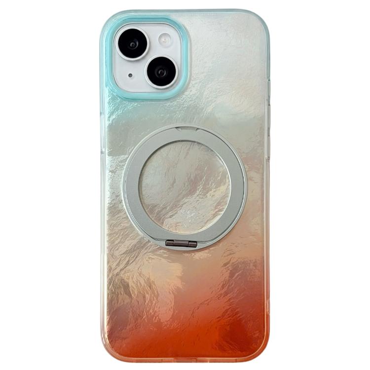 Gradient Glacier 360 Magnetic Holder Phone Case For iPhone 15 Pro Max, Acrylic TPU Cover with 360° Rotating Kickstand