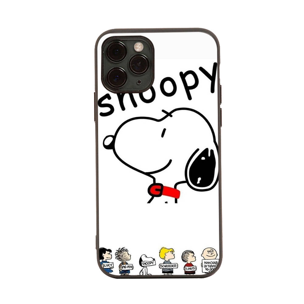 SM17 Snoopy Black Sofe Case for Samsung Note 20 Lite S24 Ultra S23 A03 A05 A06 A11 A71 A15 A16 A13 A24 A25 A33 A52 A53 A50 M55 M35 Plus