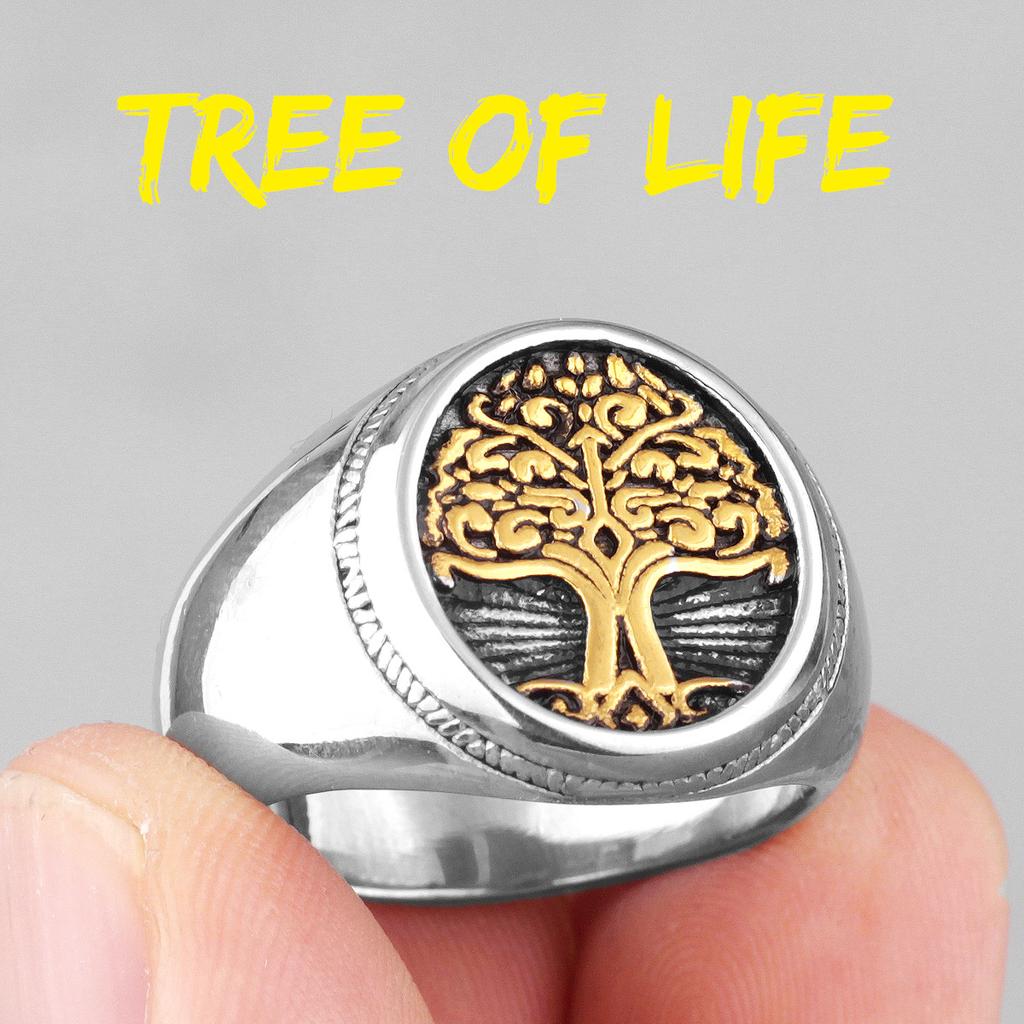 Древо жизни в мифологии скандинавских викингов, мужские кольца из нержавеющей стали для мужчин, ювелирные изделия для парней, креативный подарок