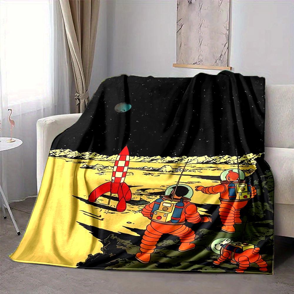 1Pc Space Exploration Adventure Blanket Soft And Comfortable Casual Warm Camping Travel Christmas Halloween Xmas Gift M92432