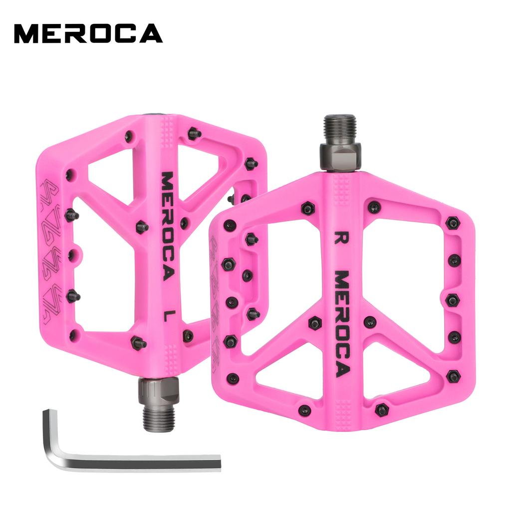 Nylon Bicycle Pedals Red Purple Orange Bianchi Pink Green 14mm Ultralight Bearing Wide Pedal for XC Bmx Pedal Board removal tool