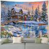 Рождественская уличная снежная сцена Гобелен Спальня Гостиная Домашний Рождественский декоративный гобелен