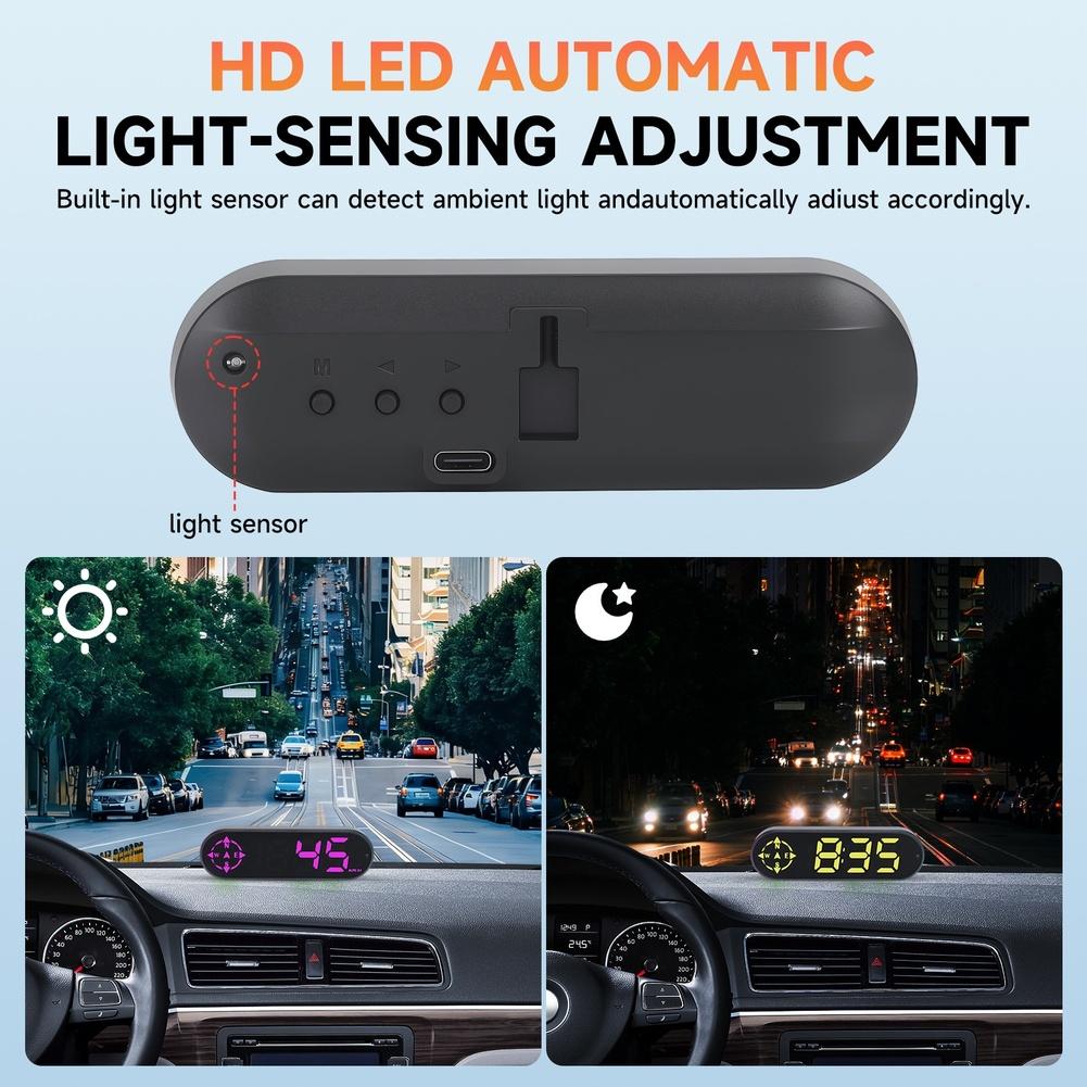 Head Up Display Unit for Cars SUVs Trucks RVs with Speed Distance Timer Compass and Auto Brightness AdjustmentGood product