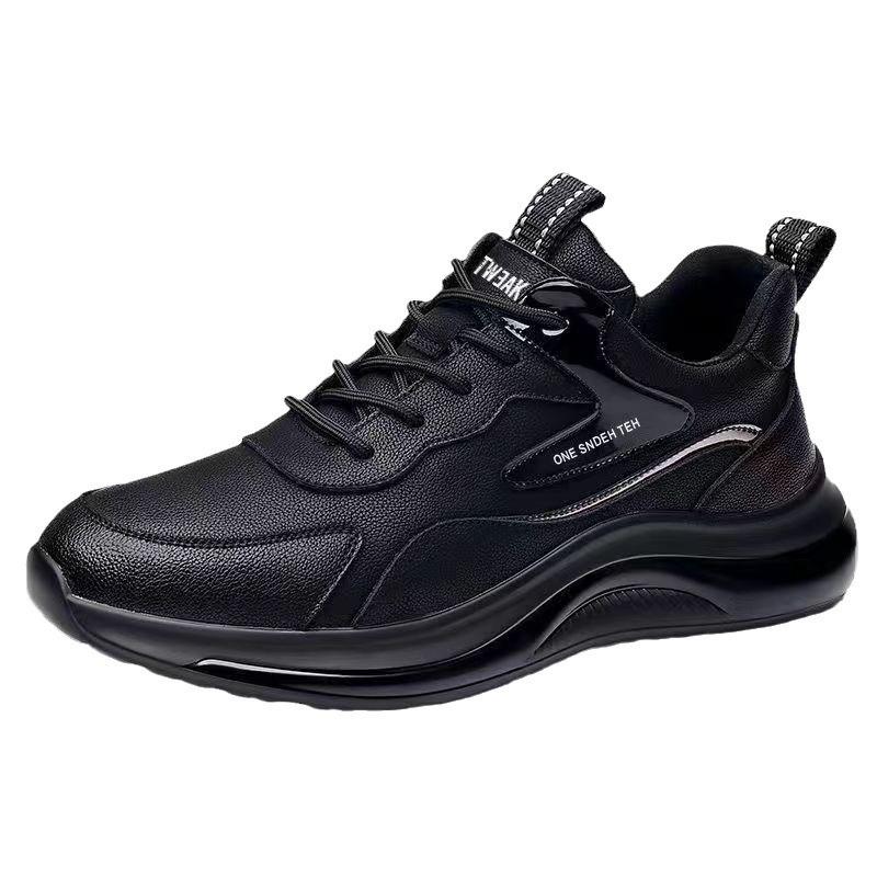 New men's shoes leather waterproof and wear-resistant work shoes autumn and winter Korean version fashion versatile trendy running sports shoes