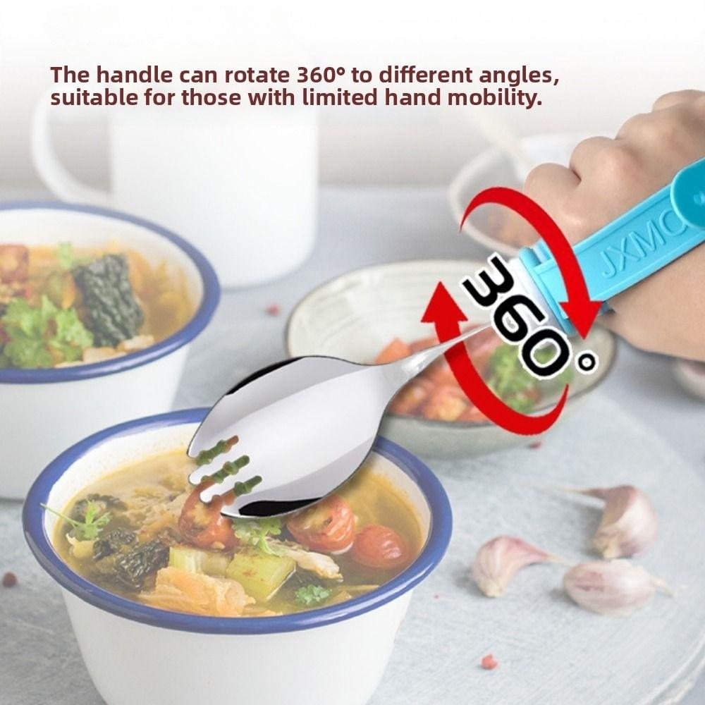 Angle Adjustable Anti-Slip Eating Spoon Anti-Shake Food Aid Fork Stroke Recovery