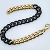 Новый браслет-амулет из нержавеющей стали 316L двойного золотого и черного цвета в стиле хип-хоп