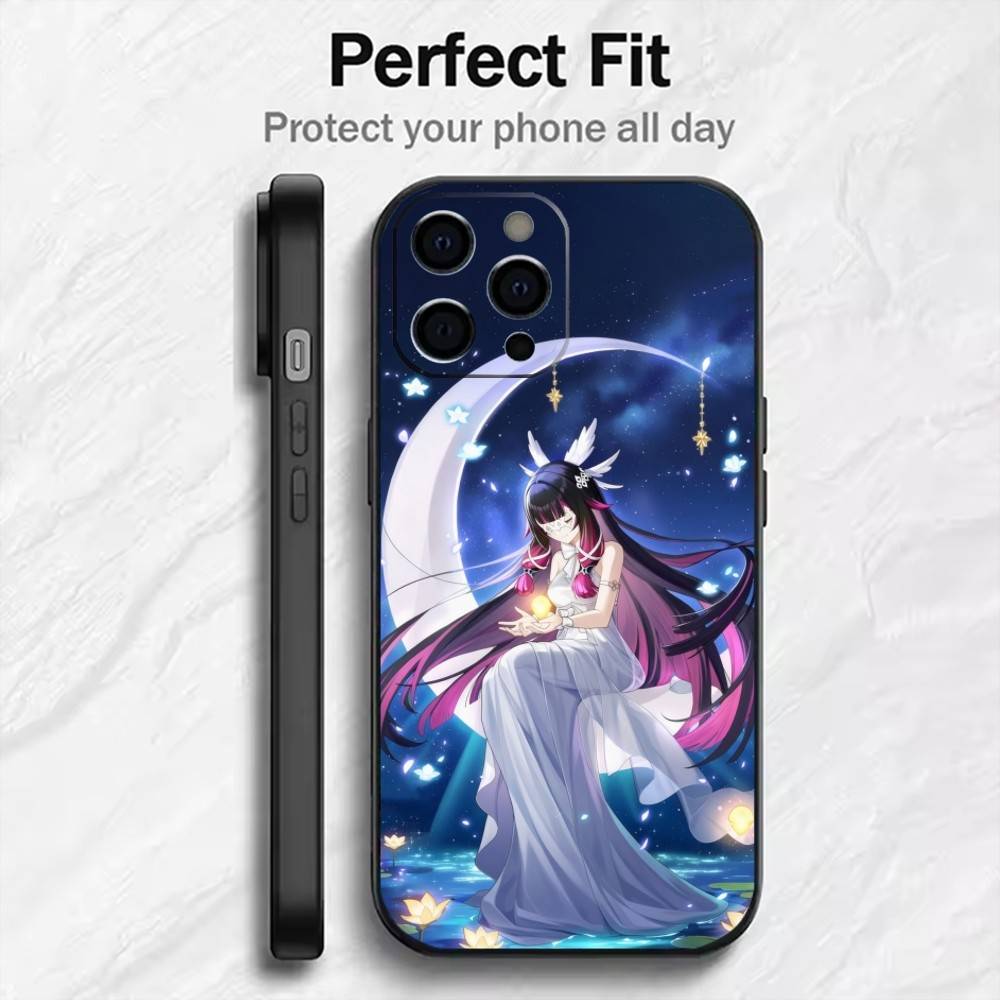 Чехол для телефона 'Девушка К-Коломбина' для iPhone 17, 16, 15, 14, 13, 12 Plus, Max, Мягкий Силиконовый, Черный