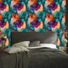 Ink Wallpaper Turquoise, Sea Blue and Orange for Living Room and Bedroom 50x1000