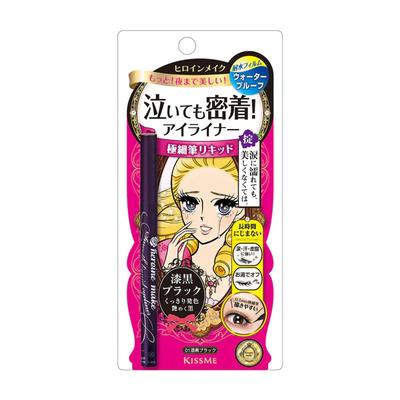 Heroine Make Smooth жидкая подводка для глаз Super Keep 01 Jet Black 0,4 мл сверхтонкая кисточка водостойкая формула смывается горячей водой