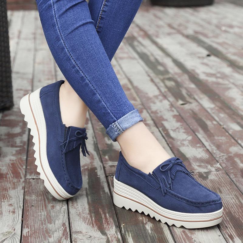 Весенние и осенние повседневные туфли на толстой подошве для женщин Pine Cake